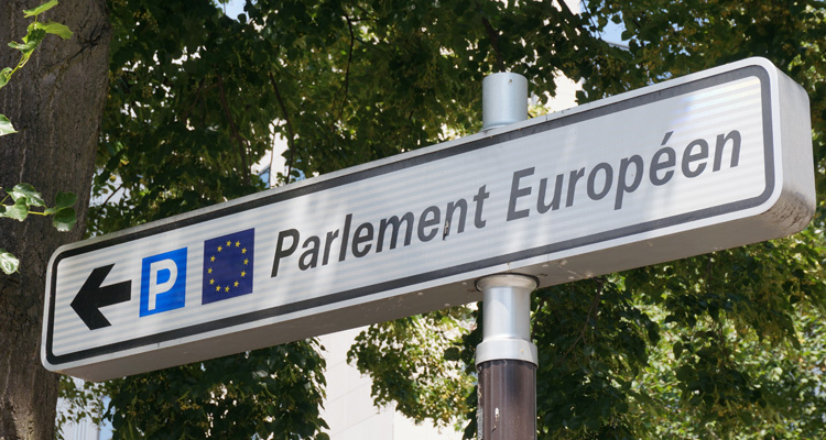 A sign near the European Parliament in Strasbourg. Image: Clark Gascoigne / GFI
